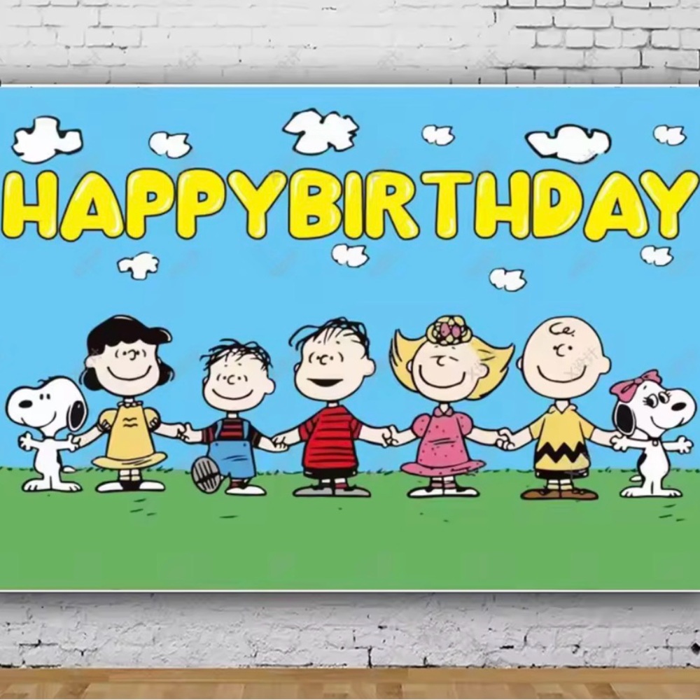 Peanuts Happy Birthday Party Backdrop Banner Snoopy